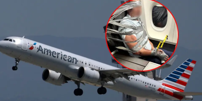 Pánico en vuelo: amarran a pasajero disruptivo de American Airlines