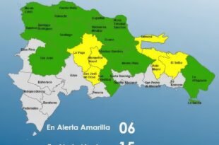Zonas bajo alerta COE República Dominicana 2025