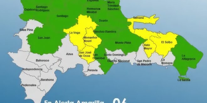 Zonas bajo alerta COE República Dominicana 2025