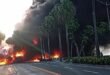 Fuego de alto impacto en el Malecón: Camión de combustible se incendia tras grave accidente en la George Washington
