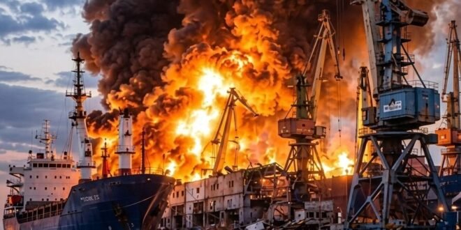 Rusia ataca puertos y buques con material técnico-militar en Ucrania